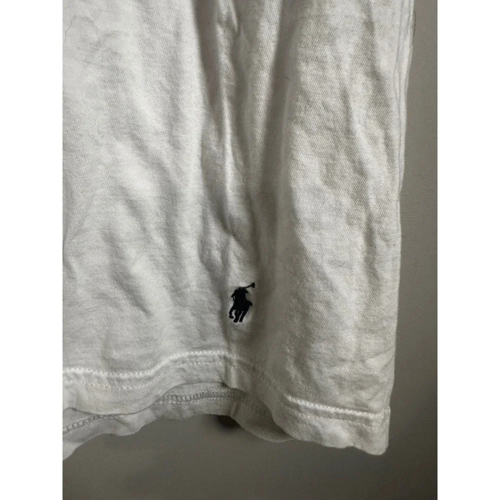 Polo Ralph Lauren Classic Fit Cotton Crew Neck T-Shirt White Large Pony Logo‎
